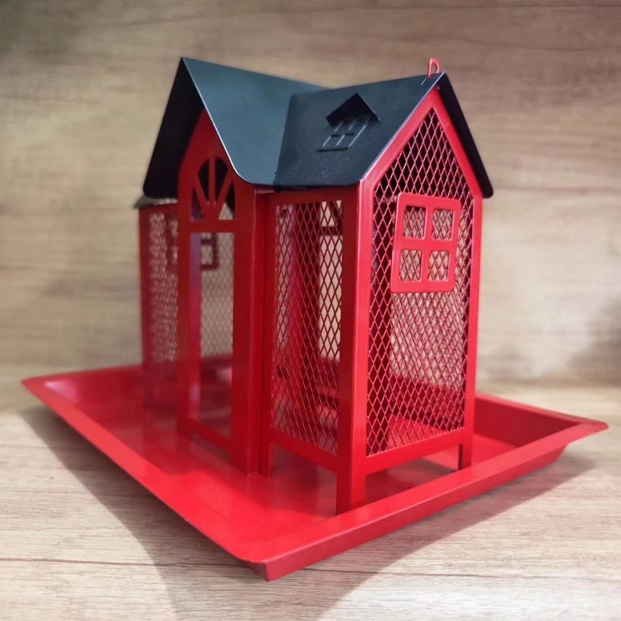 Bird Feeders for Uutdoors Hanging, Bird Houses for Outside, Metal Mesh Wild Bird Feeder with 3 Feeders for Finch Cardinal Chickadee, Large Capacity, Weatherproof and Durable