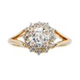thumbnail image 5 of HeartsAndYou 2ct Round Cut Moissanite Engagement Ring for Women Floral Split Shank 18k Yellow Gold over Silver, 5 of 9