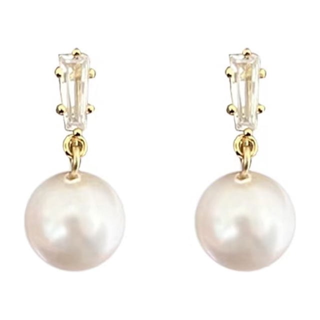 Boucles d'Oreilles Mode Française simple Perle Tempérament Exquis Rétro Grandes clips d'Oreilles Sans Perçage