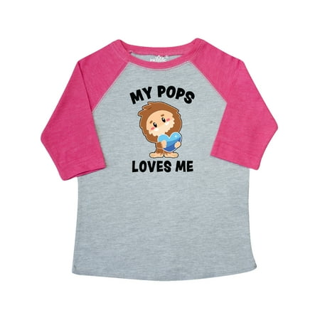

Inktastic Cute Bigfoot My Pops Loves Me Gift Toddler Boy Girl T-Shirt
