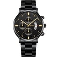 thumbnail image 1 of Reloj de pulsera de acero para hombre, reloj de cuarzo con calendario, para negocios y ocio, reloj para hombre, 1 of 6