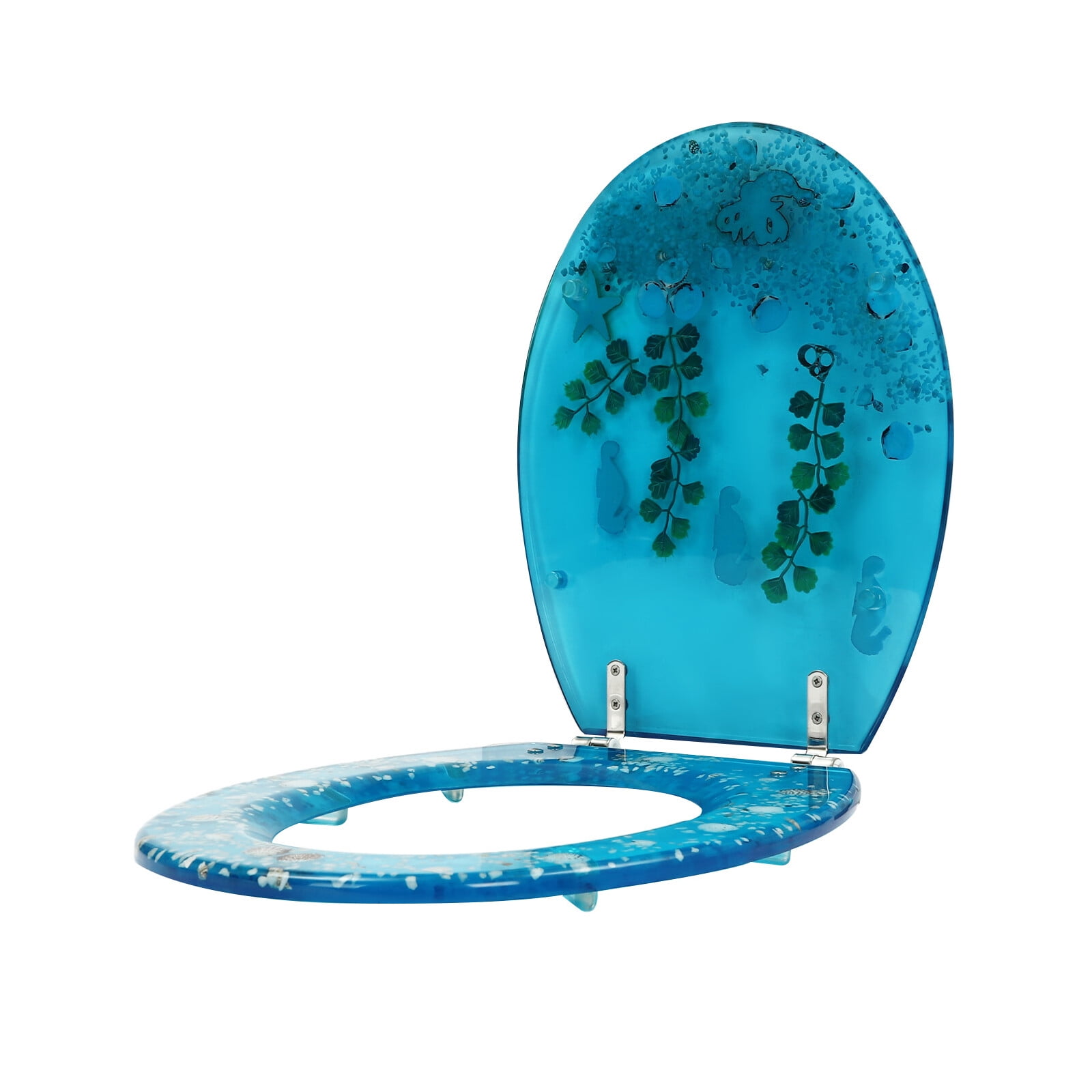 36*45cm ‎Indoor Blue Resin U/V Type Toilet Seat Toilet-mounted Toilet Seat Homes Bedrooms Companies