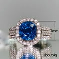 thumbnail image 2 of K-KED 925 Silver Blue Cubic Zirconia Rings Womens Wedding Fashion Delicate Jewelry Size 6-10-9, 2 of 6