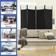 thumbnail image 3 of Room Dividers with 4 Panels Privacy Screen Folding Wall Dividers Room Partitions Dividers for Home Office, Black, 3 of 7