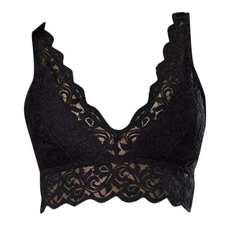 

fanshao Women Bralette Lace Edge Sexy Refreshing Wire Free Comfortable Full Cup Bralette for Female