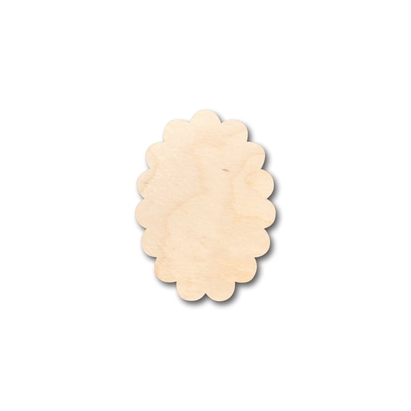 Unfinished Wood Scalloped Oval Shape - Craft - up to 36" DIY 1" / 1/4"