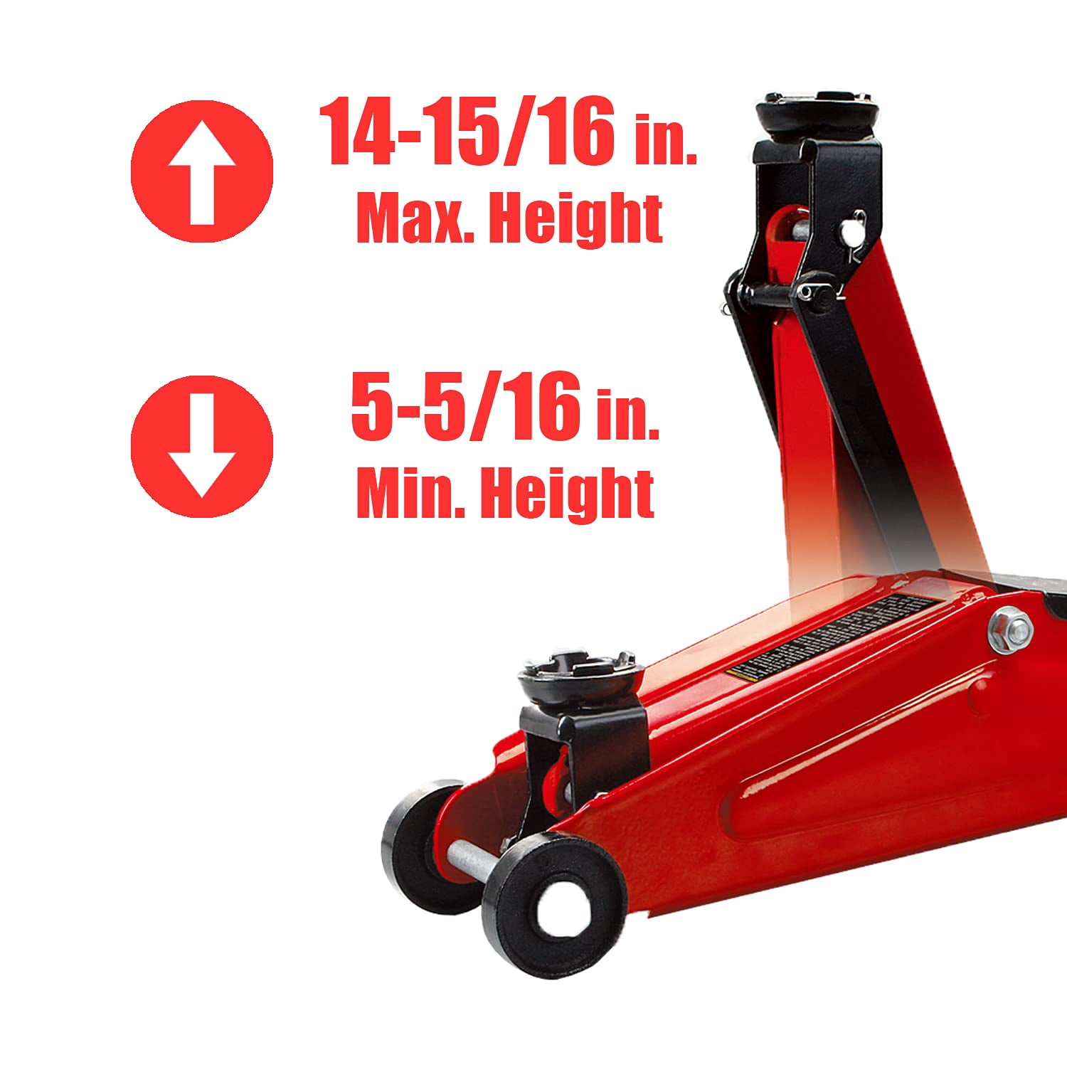 BIG RED Hydraulic Trolley Floor Service/Floor with Blow Mold Carrying Storage Case, 2.5 Ton (5,000 lb) Capacity,Red,DMT825013S