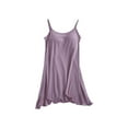 thumbnail image 3 of Oksale Adjustable Strap Modal Lingerie for Women Built in Bra Mini Night Gown Trendy Asymmetrical Hem Chemise Nightgown Sexy Crewneck Slip Sleepwear Purple L, 3 of 7