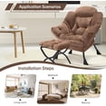 thumbnail image 4 of Moderno accent chair con ottoman, grande lounge chair con foldable footrest, forrado reading chair in dark brown, 4 of 7