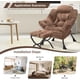 thumbnail image 4 of Moderno forrado accent chair con foldable ottoman - dark brown reading chair para dormitorio, dorm, o oficina, 4 of 7
