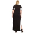 thumbnail image 3 of SWEETKIE Striped Maxi Dress, Short Sleeved, Side Slits, Plus Size, 3 of 5
