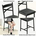 thumbnail image 5 of Aoile Dining Table Set with 3 Storage Shelves, Counter Height Kitchen Table Set for 2, Expandable Bar Table with 2 Cushioned Chairs for Small Spaces, Apartment, Gray, 5 of 9