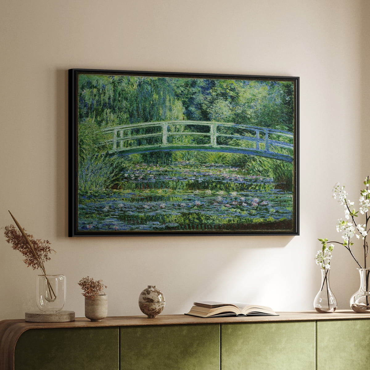 Vintage Landscape-CI By Wexford Home Framed in Black Wood Gallery Wrapped Canvas 17 in. x 25 in.