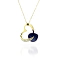 thumbnail image 3 of Galaxy Gold 14k 22" Yellow Gold Heart Necklace with Natural Diamonds and Sapphire, 3 of 6
