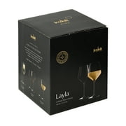 JoyJolt Layla Crystal White Wine Glasses Set of 4 - Stemmed Wine Glasses Set