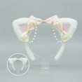 thumbnail image 4 of Eoperou Women Headband Cat Ears Lolita Bow-knot Plush Artificial Pearl Cosplay Dress Up Anime Kawaii Lady Hair Band Hair Accessories, 4 of 8