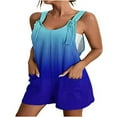 thumbnail image 1 of Salopette en Lin Décontractée pour Femmes, Short Ample avec Bretelles Réglables, Jambes Larges, Sans Manches, avec Poches, 1 of 7