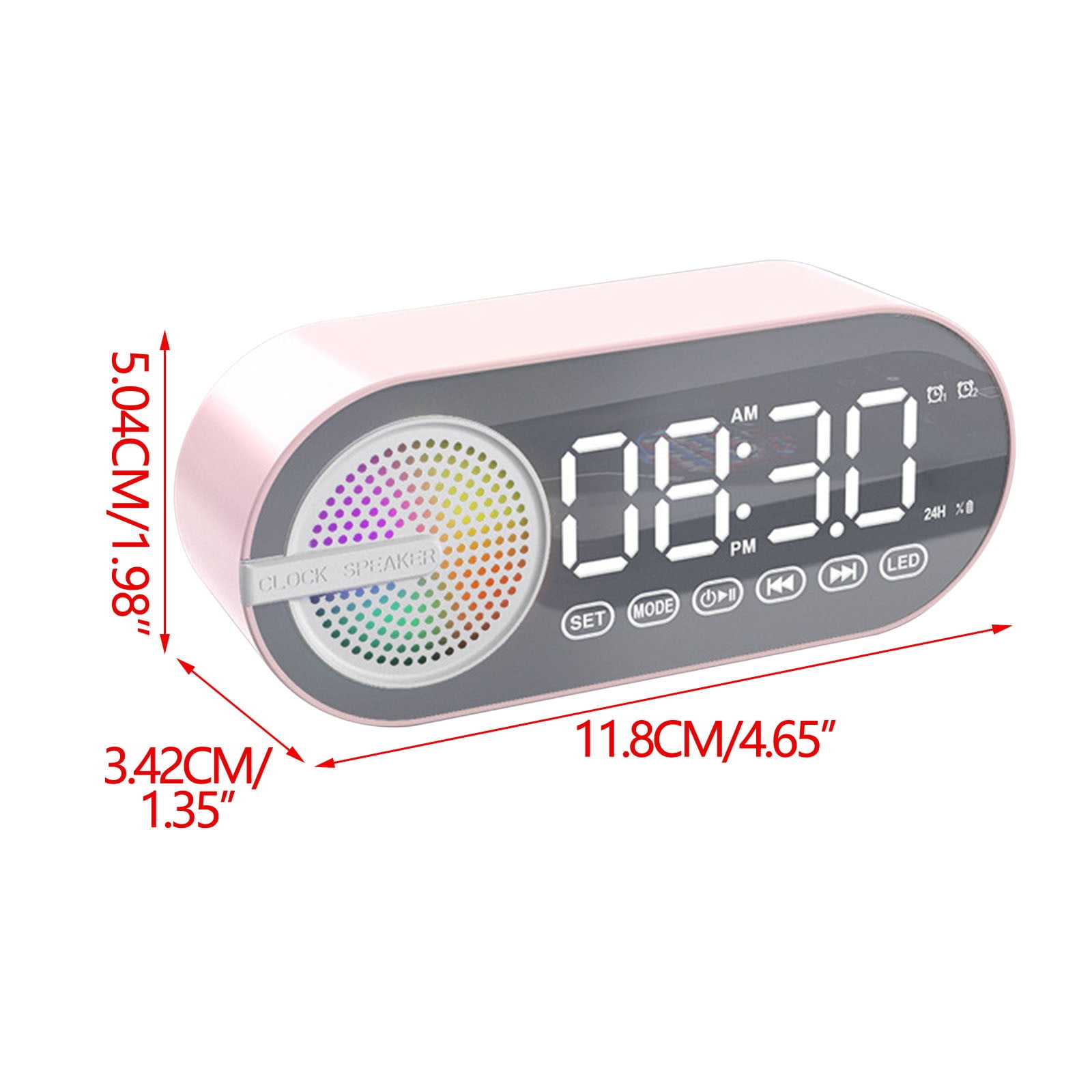 Rbaofujie Haut-Parleur Bluetooth Sans Fil Petit Haut-Parleur Horloge Bluetooth Réveil Son Intelligent Subwoofer Extérieur Mini Prise Microphone Karaoké Machine