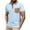 Light Blue(2025), variant on Yiliang Mens Patchwork Beefy Muscle Structured Collar Polo Shirt Anti Stick for Workout
