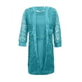 thumbnail image 3 of Womens Dresses Long Sleeve Knee-Length With Jacket Maxi Dress Blue 4XL, 3 of 5