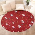 thumbnail image 4 of Red Christmas Snowman Pattern Round Blanket,Comfortable Soft Flannel Throw Blanket,All Season,Warm Lightweight Blankets for Sofa Bed Couch Living Room Chair 47"x47", 4 of 5