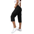 thumbnail image 3 of Capris pour Femmes, Yigetop Capris Cargo à Coupe Décontractée pour Femmes Pantalons de Randonnée Été Voyage Plein Air Décontractés Amples Confortables Pantalons Raccourcis Capris Cargo pour Femmes Noir G, 3 of 5