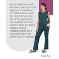 thumbnail image 7 of MeMoi Women's Relaxed Fit 100% Cotton Slub Knit Pants and T-Shirt Set - Womens - Female, L, Dark Teal, 7 of 7