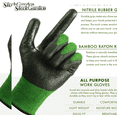 thumbnail image 2 of Sleek Garden Series Bamboo Gardening Gloves for Women and Men with Nitrile Protective Coating, Medium, 2 of 7