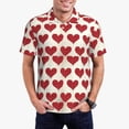 thumbnail image 3 of Balery Love Printed Men’s Short Sleeve Polo Shirt, Midweight Men's Shirt,Golf Polo shirts -Medium, 3 of 9