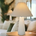 thumbnail image 2 of Gwen 25" Modern Tall LED Bedside, Table, Desk Lamp with Cream Pleated Fabric Shade and Heavy Weighted Base - Light Bulb Included, 2 of 5