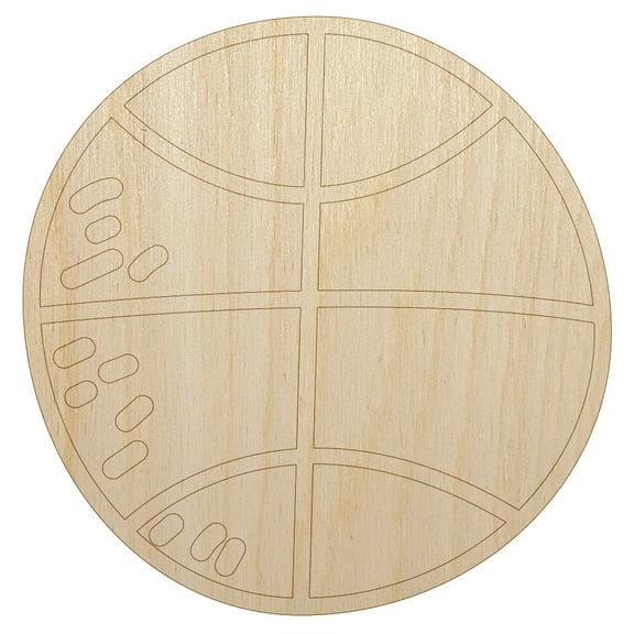 Basketball Doodle Wood Shape Unfinished Piece Cutout Craft DIY Projects - 4.70 Inch Size - 1/8 Inch Thick