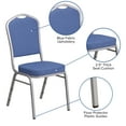 thumbnail image 4 of BizChair Crown Back Stacking Banquet Chair in Blue Fabric - Silver Frame, 4 of 13