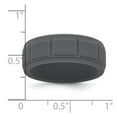 thumbnail image 2 of Silicone Dark Gray 8mm Grid Pattern Band Size 13 Ring for Women and Men, 2 of 2