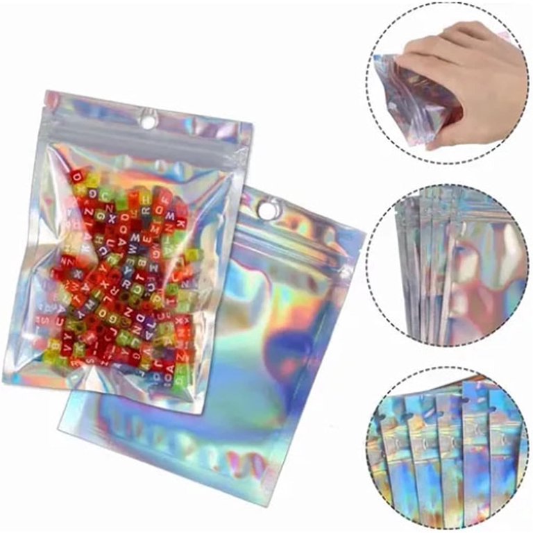 50 Pack Resealable Cookies Bags - 28g/1oz Polyester Film Smell Proof Heat Sealable Pouches