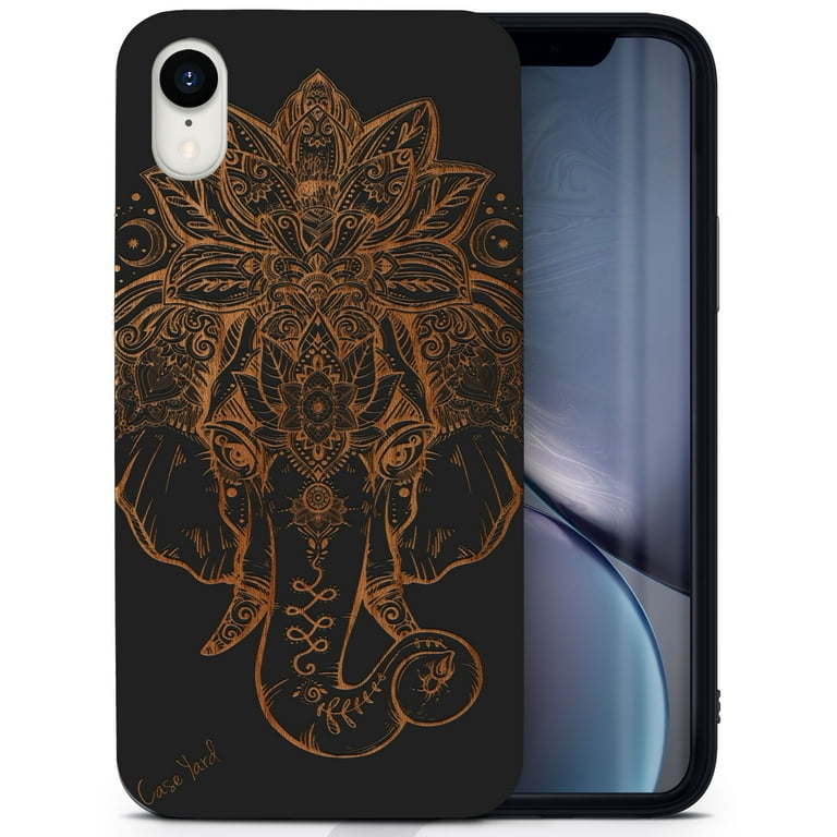 Wood phone case for iPhone XR compatible protective cell phone