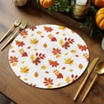 thumbnail image 5 of Fall Round Placemats Set of 4 Autumn Maple Leaves Place Mats Thanksgiving Woven Placemat Orange Fallen Leaf Circle Braided Table Mat for Kitchen Dining Table Autumn Party Home Decor 15 Inch, 5 of 9