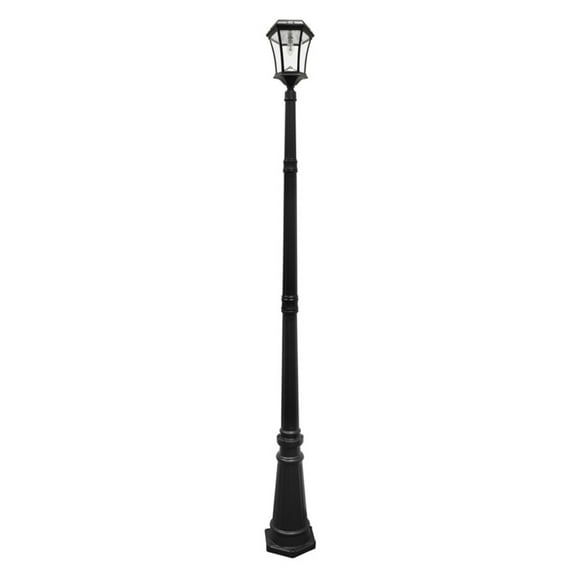 GAMA SONIC GS-94B-S Victorian Bulb-Single Head Lamp Post Outdoor Solar Light Fixture and Pole, Black Finish
