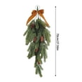 thumbnail image 3 of Artificial Christmas Teardrop Swag, 27.5 Inch Rustic Pine Greenery Garland with Pine Cones & Velvet Bow, Holiday Hanging Decor for Front Door, Mantle, Wall, Indoor Outdoor Xmas Home Decoration, 3 of 8