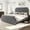 Gray, variant on Yesurprise King Size Platform Bed Frame with 50.2Inches Headboard, Velvet Upholstered Bed Frame King with Vertical Channel Tufted Headboard & Footboard, Nailhead Trim, No Box Spring Needed