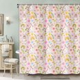 thumbnail image 4 of Easter Shower Curtain Happy Easter Cute Bunny Rainbow Floral Bathroom Decor Set, Pastel Pink Cloth Fabric Bathroom Decor Set with Hooks Spring Holiday Shower Curtain 72X72IN, 4 of 6