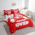 thumbnail image 3 of Manfei Cartoon Red Gamepad Twin Bedding Sets 7-Piece for Kids, Game Over Bedding Comforter Set, Modern Gaming Gamer Reversible Sheet Sets, Luxury Bedroom Decor, 3 of 7