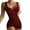 Wine, variant on Womens Ribbed Workout Rompers V Neck Sleeveless Slim Fit One Piece Short Jumpsuits Yoga Exercise Workout Rompers