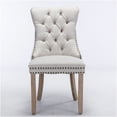 thumbnail image 2 of Modern Tufted Linen Upholstered Dining Chairs with Nailhead Trim, Set of 2, Beige, 2 of 10