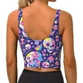 thumbnail image 3 of Lsque Skull colorful mushroom Printed Women'S Sports Bra, Compression, Moisture Wicking, High-Impact Sports Bra For Women,Supportive sports bra-Large, 3 of 9