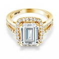 thumbnail image 2 of Gem Stone King 18K Yellow Gold Plated Silver Ring Set with Moissanite (4.17 Cttw) (Size 8), 2 of 4