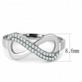 thumbnail image 2 of Luxe Jewelry Designs Women's Stainless Steel Infinity Shaped Ring with Cubic Zirconia - Size 8 (Pack, 2 of 4