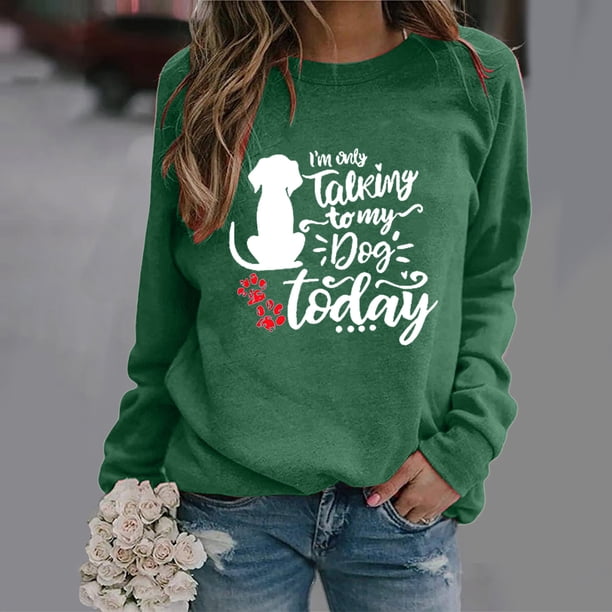 Puntoco Mujeres Casual Manga Larga Impresión O-Cuello tops Camisa Blusa Pullover Puntoco Puntoco-4534