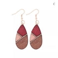 thumbnail image 3 of Morocco Teardrop Statement Wood Earrings Ethnic Drop Hook Fashion Women Jewelry, 3 of 4