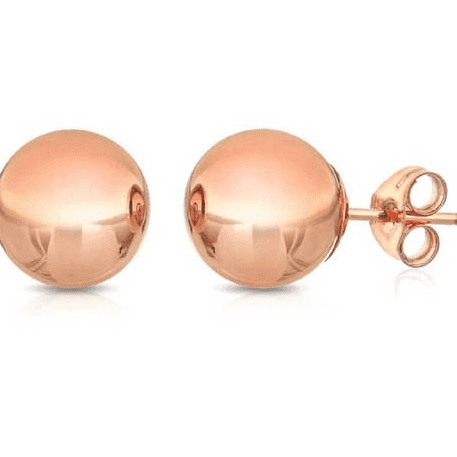 AceLay 14k Gold Plated Sterling Silver Ball Stud Earrings 3mm-8mm Hypoallergenic Women & Girls Studs Earring 