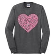 thumbnail image 2 of Wild Bobby, Pink Ribbon Heart, Breast Cancer Awareness, Men Long Sleeve Shirt, Heather Black, Small, 2 of 5